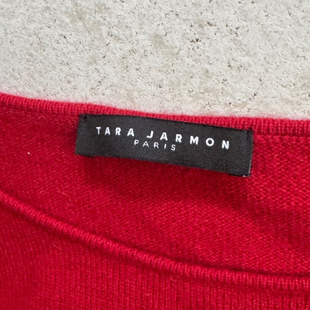 Tara Jarmon 100% Merino Wool Crew Neck Sweater with attached tie size S/M - Picture 3 of 5